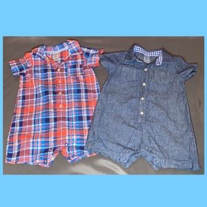 Two Carter's 9 month Rompers